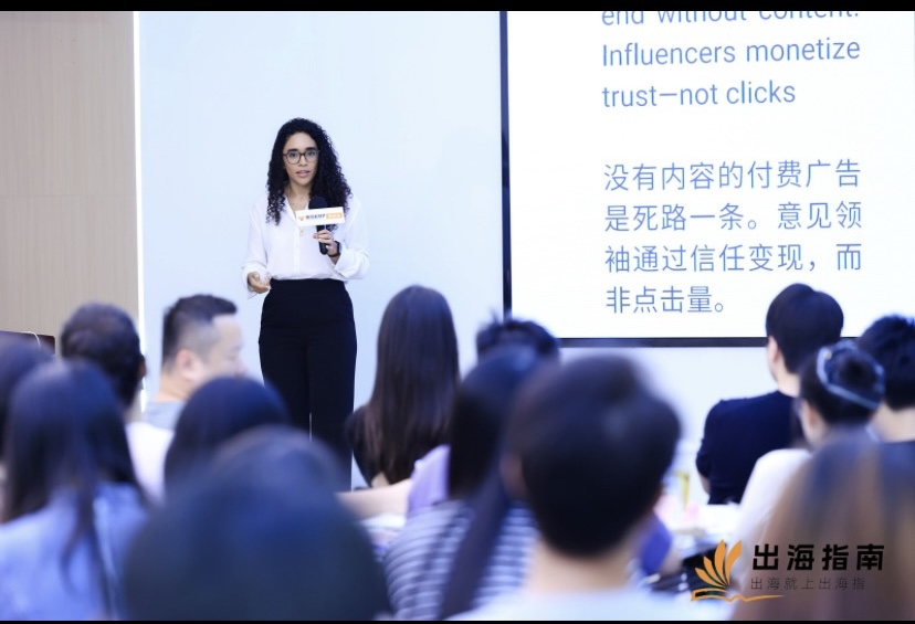 Mary next to her slide: influencers monetize trust, not clicks